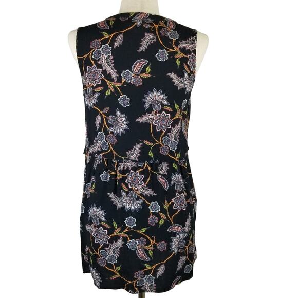 J. Jill Blue Floral Multi Color Tunic Top Silky Feel Size XS - Picture 2 of 6